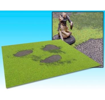 Grasfläche verbrannte Erde