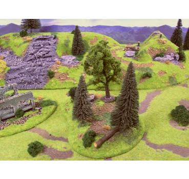 Geländestück Wald mit Baumstamm