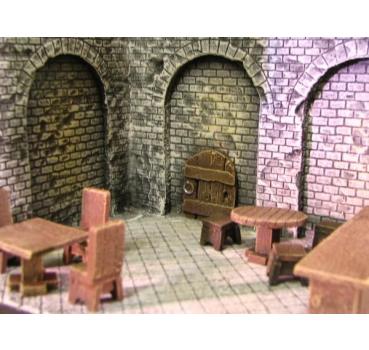 Tisch (Rund) mit 3 Hocker