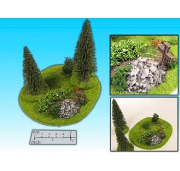 Geländestück Wald mit Steingrab (3 tlg.)