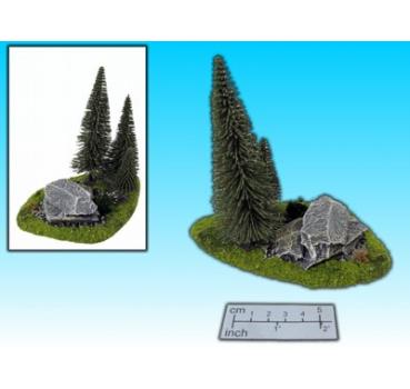 Geländestück Wald mit Schiefernplatte