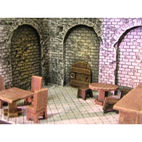 Tisch (Rund) mit 3 Hocker