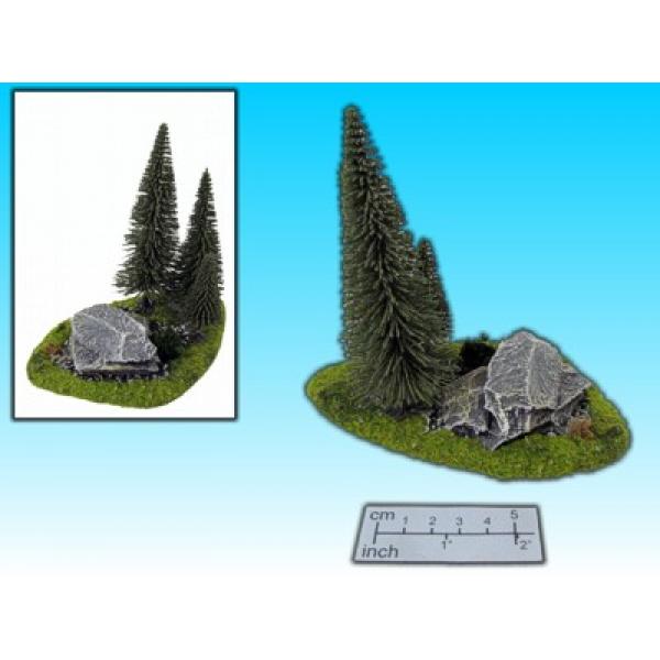 Geländestück Wald mit Schiefernplatte