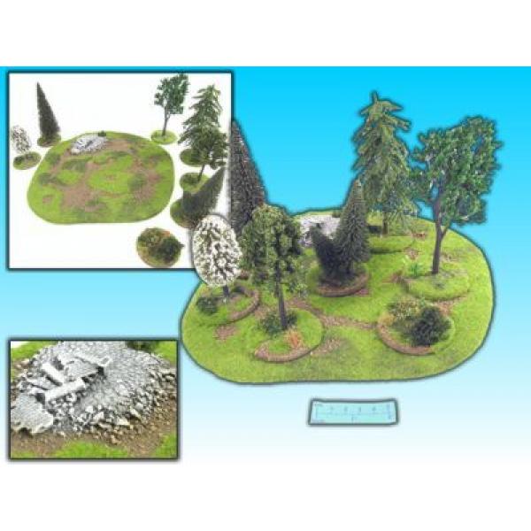 Geländestück Wald (8 teilig)