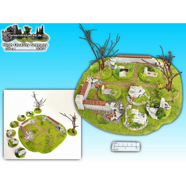Geländestück modularer Friedhof (9 tlg.)